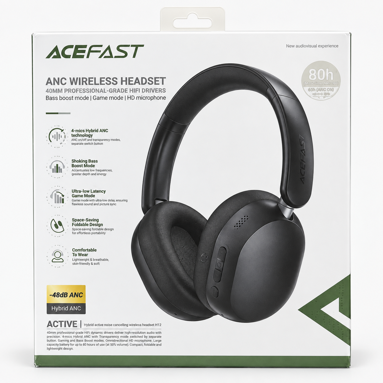 ACEFAST H12 ANC Wireless Headset in retail box