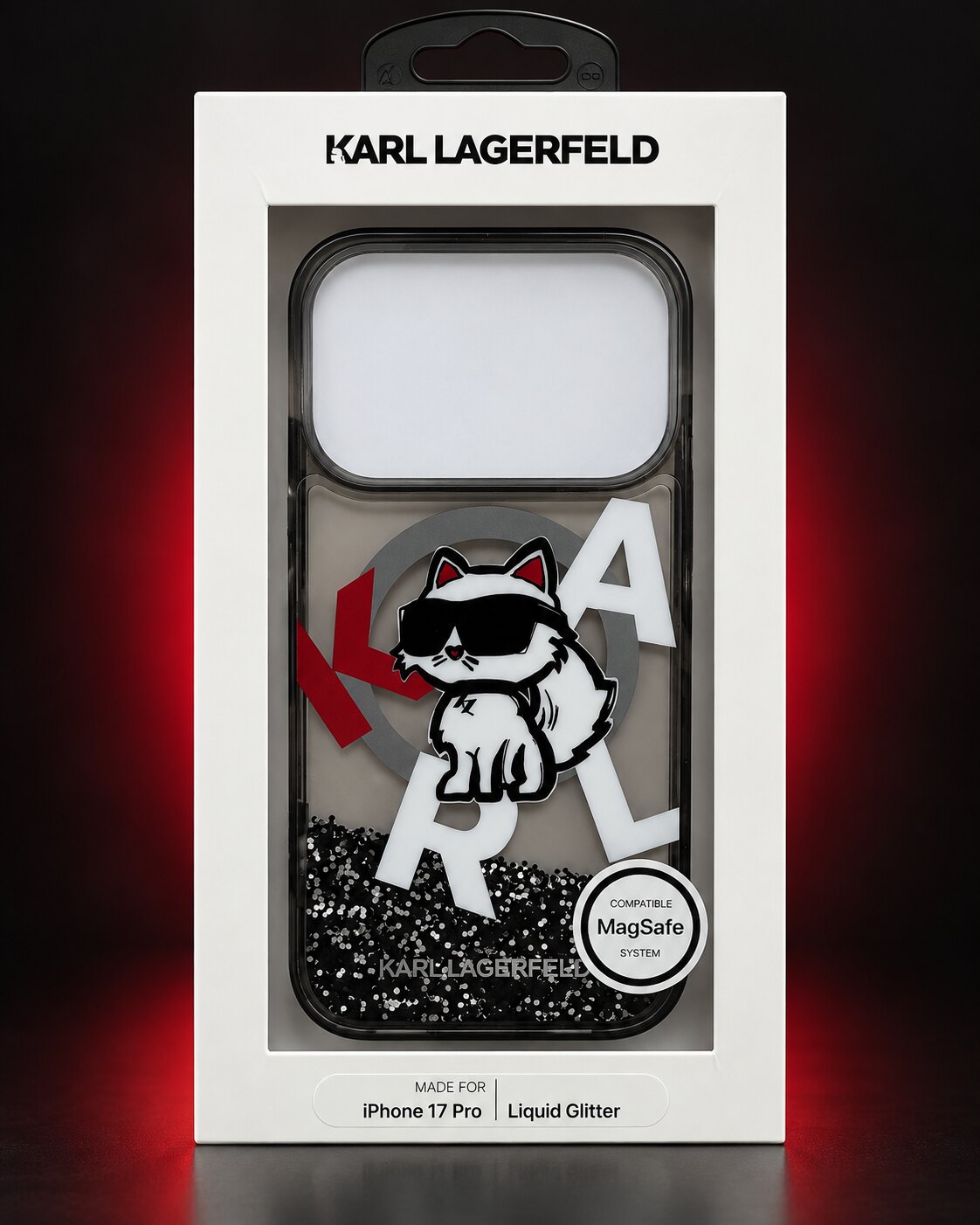 Karl Lagerfeld liquid glitter MagSafe cover for iPhone 17 Pro
