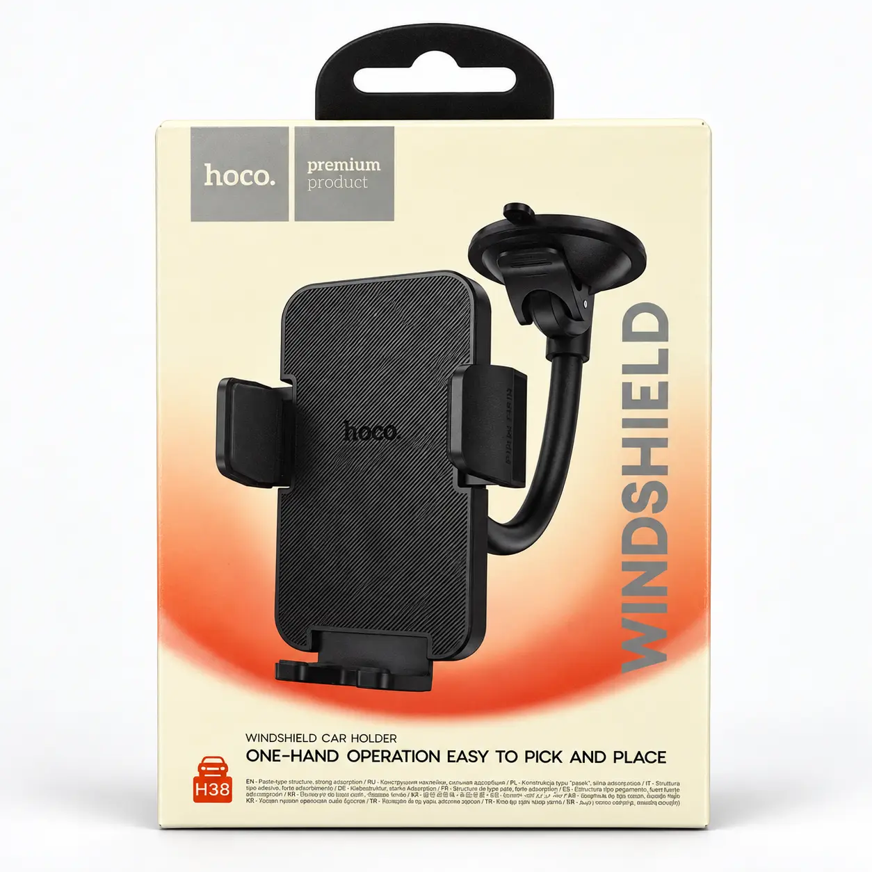 Hoco H38 windshield car phone holder retail box