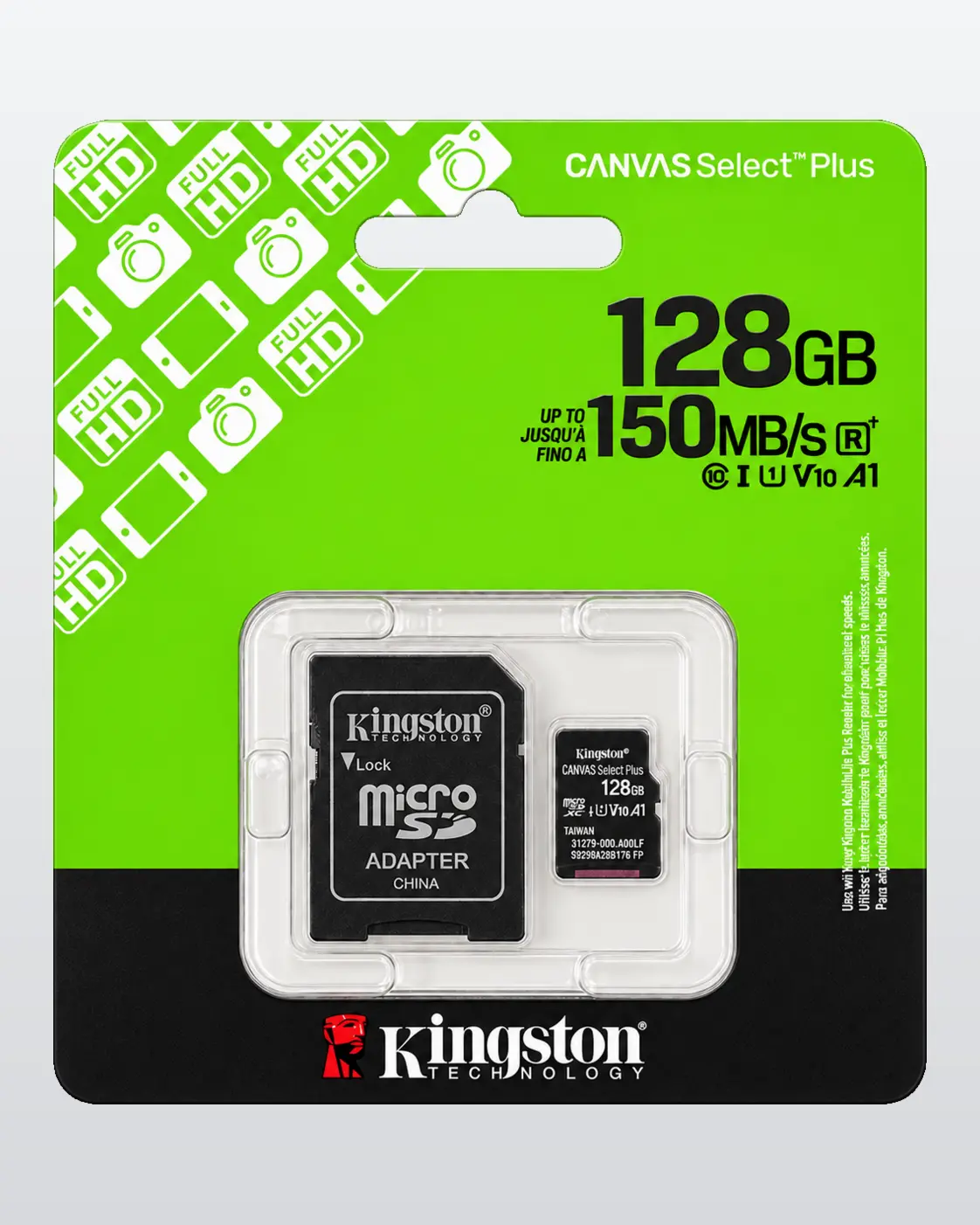 Kingston Canvas Select Plus 128GB microSD card with adapter