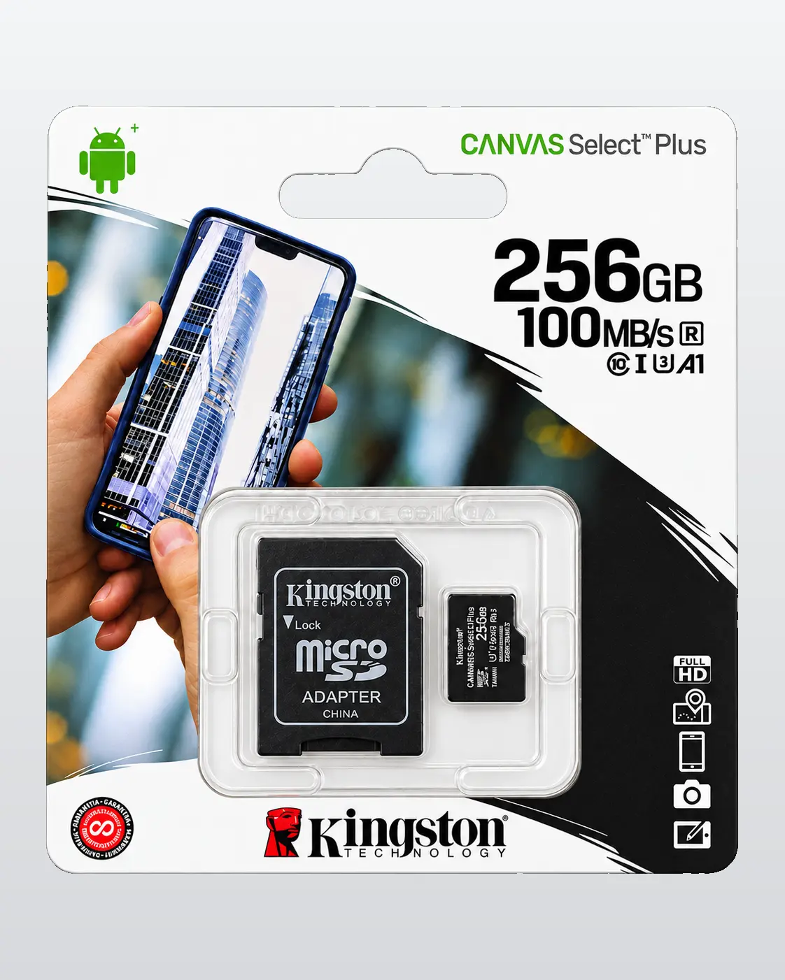 Kingston Canvas Select Plus 256GB microSD card with adapter