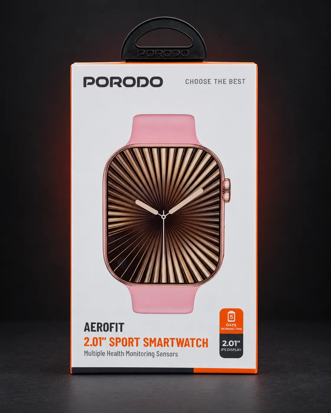 Porodo Aerofit 2.01 inch Sport Smartwatch in pink