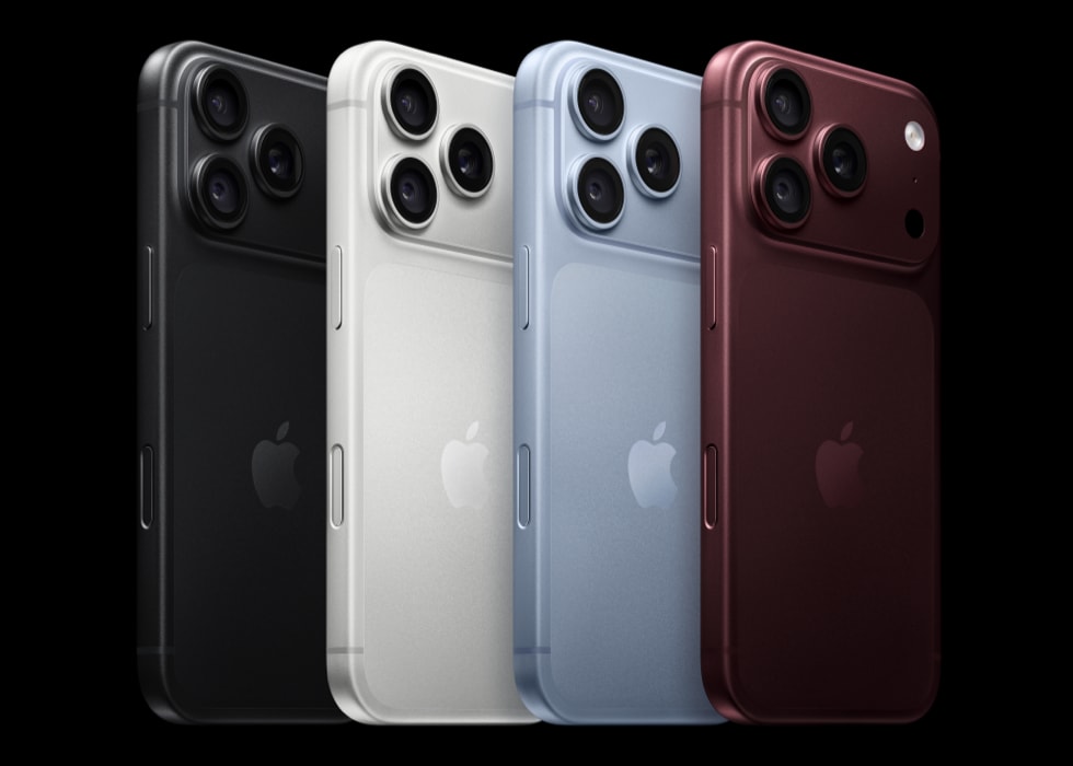 Official Apple image of iPhone 18 Pro and iPhone 18 Pro Max in Black, Silver, Glacier and Burgundy